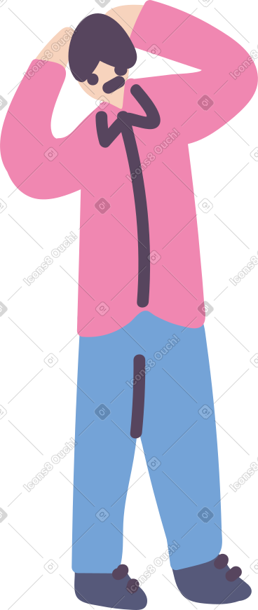 Man with hands on head PNG, SVG