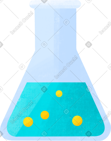 medical flask with blue liquid PNG, SVG