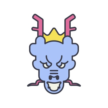 chinese dragon head animated illustration in GIF, Lottie (JSON), AE