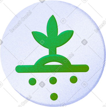 Green icon with a plant PNG, SVG