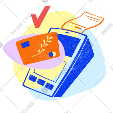 Blue machine makes contactless payment by card PNG, SVG