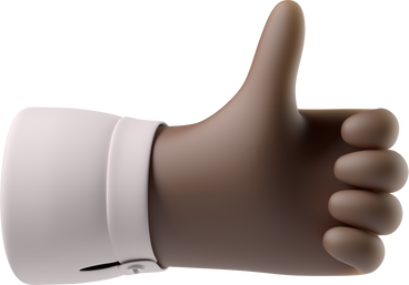Black skin hand showing thumbs up PNG, SVG