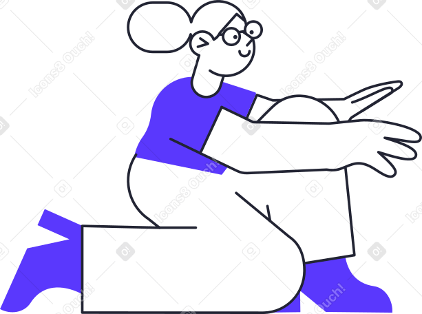 woman stretching hands Illustration in PNG, SVG