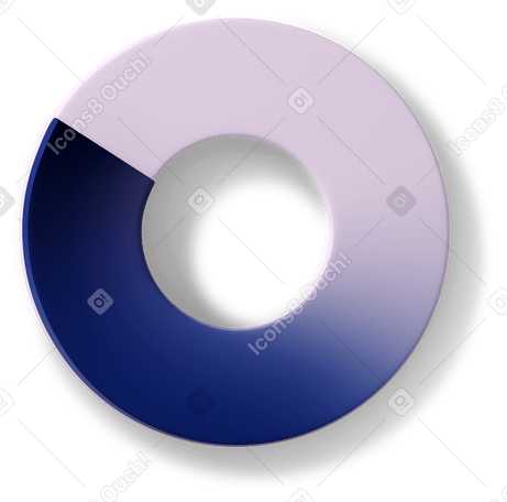 3D blue pie chart icon Illustration in PNG, SVG