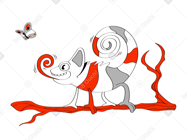 Chameleon Illustration in PNG, SVG
