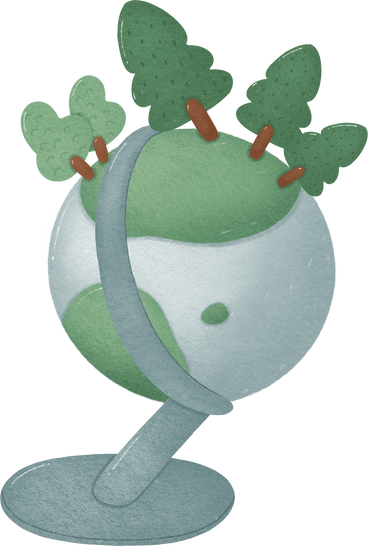 globe with trees PNG, SVG