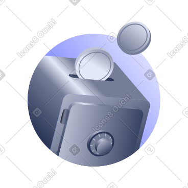 Savings with safe as coin box PNG, SVG