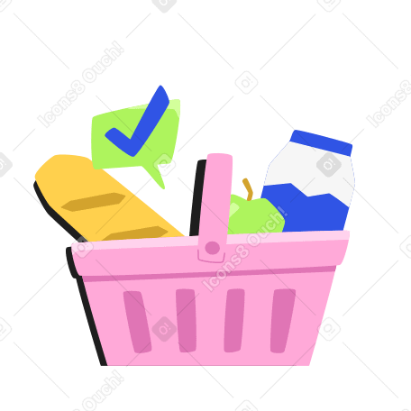 Ordering groceries completed PNG, SVG
