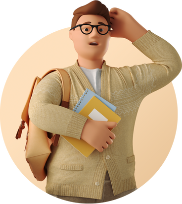 Male student confused в PNG, SVG