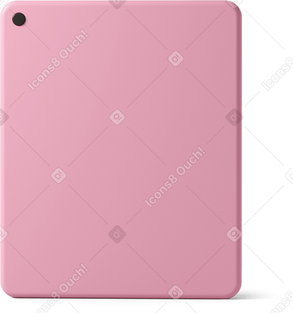 3D rear view of pink tablet PNG, SVG