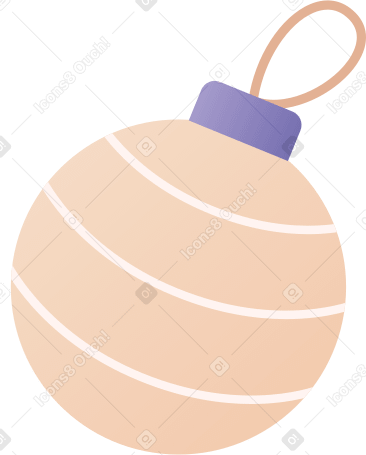 Желтый рождественский орнамент в PNG, SVG