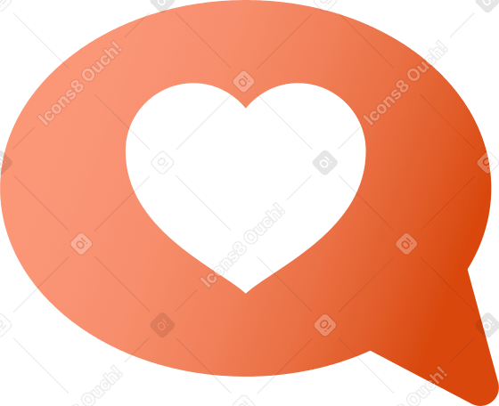 речевой пузырь с сердечком внутри в PNG, SVG