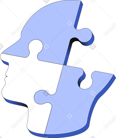 almost completed head puzzle Illustration in PNG, SVG