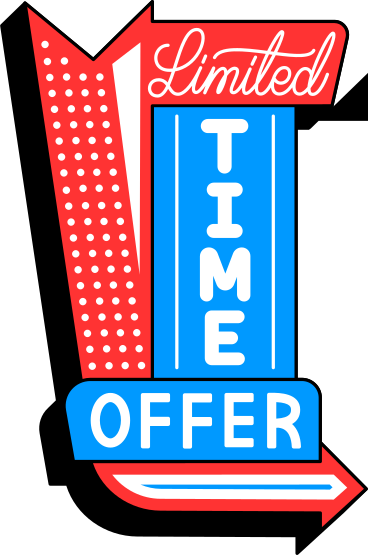 lettering limited time offer on the vintage neon sign text PNG, SVG