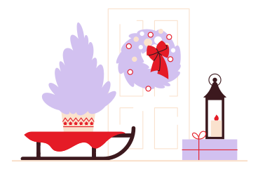 Christmas doorstep PNG, SVG