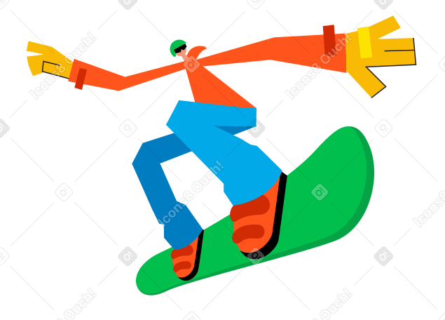 Snowboarding Illustration in PNG, SVG