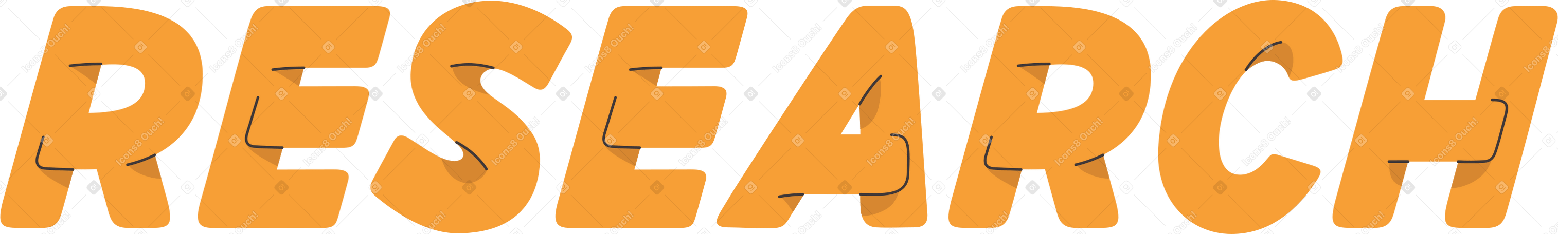 lettering orange research PNG, SVG