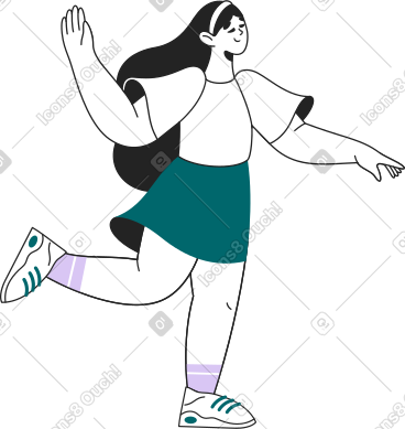 快乐的女孩抬起她的腿 PNG, SVG