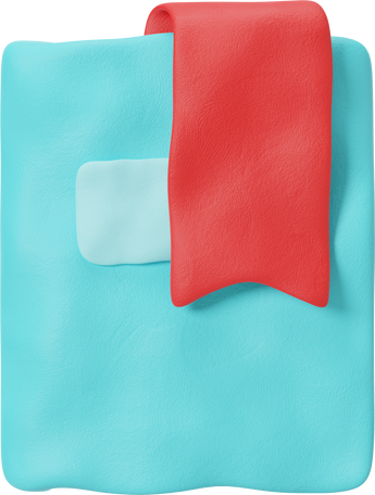Light blue and red bookmark symbol Illustration in PNG, SVG