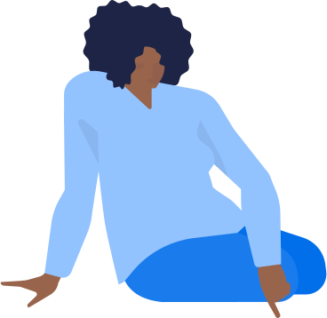 woman with afro hair is sitting on floor PNG, SVG