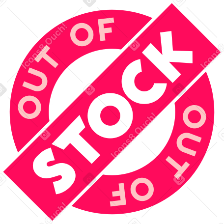 Letras fuera de stock texto de sello rosa PNG, SVG