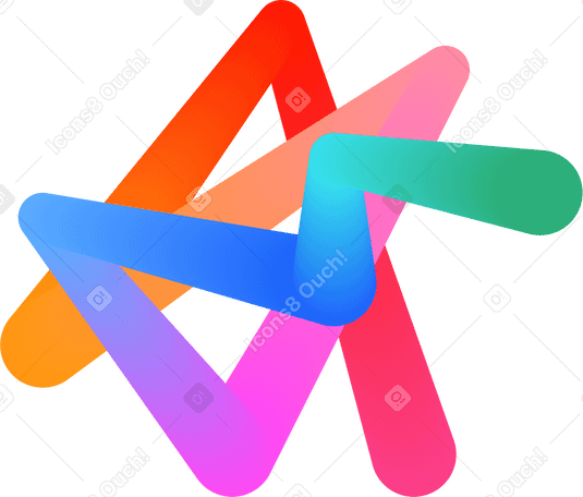 rainbow tangled line PNG, SVG