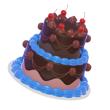 3d 大型生日蛋糕 PNG, SVG