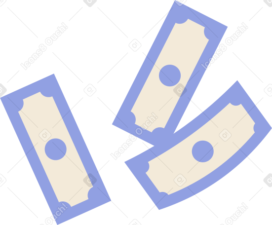 Три банкноты в PNG, SVG