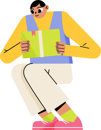 guy sitting and reading a boo Illustration in PNG, SVG