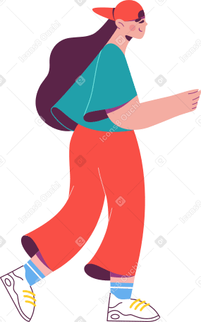 teenager woman in a cap Illustration in PNG, SVG