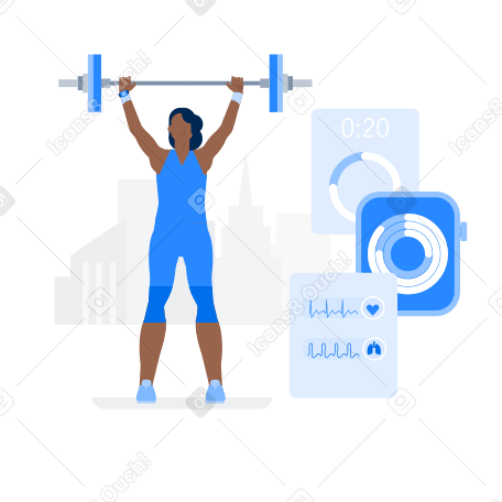 Smart Fitness Illustration in PNG, SVG