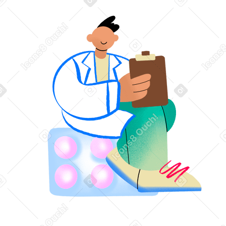 Male doctor with a tablet PNG, SVG