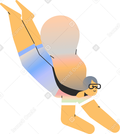 girl scuba diver Illustration in PNG, SVG