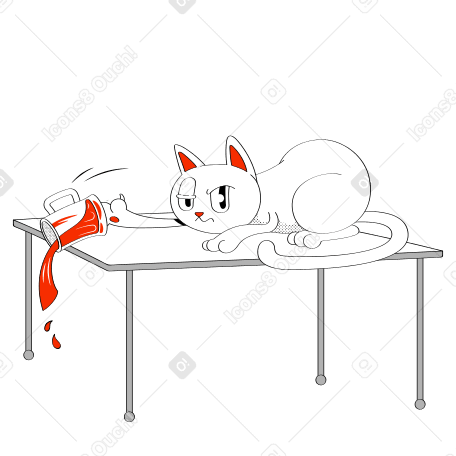 Naughty cat Illustration in PNG, SVG