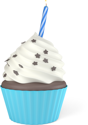 cupcake with candle PNG、SVG