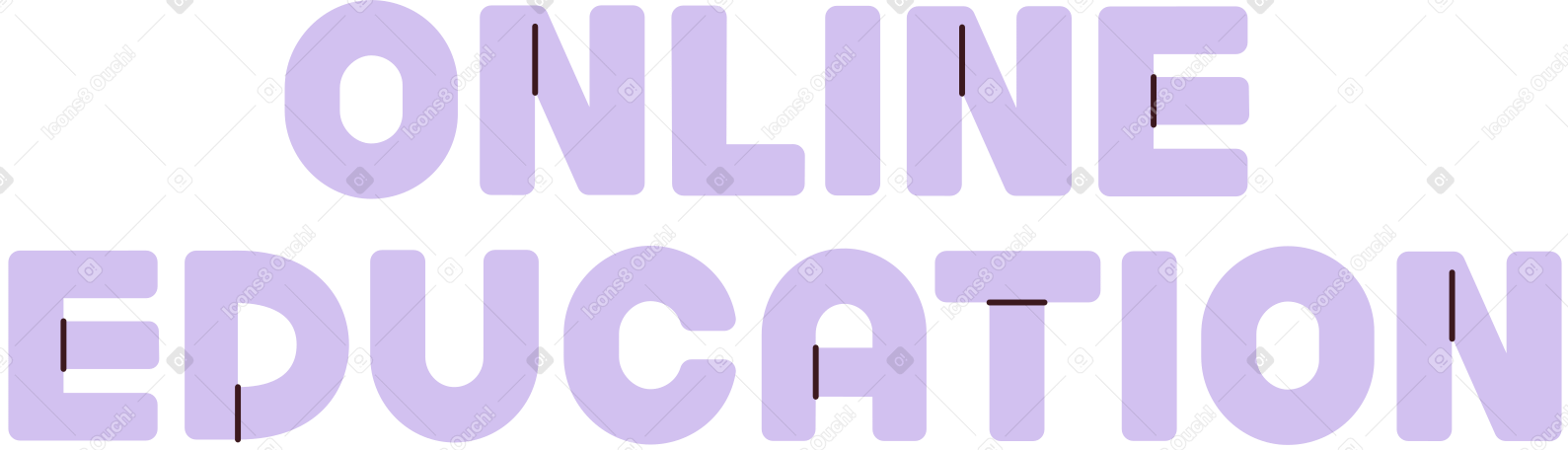 lettering online education PNG, SVG