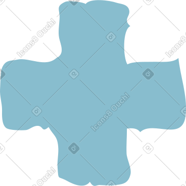 Blue cross shape PNG, SVG