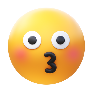 kissing face emoji PNG, SVG