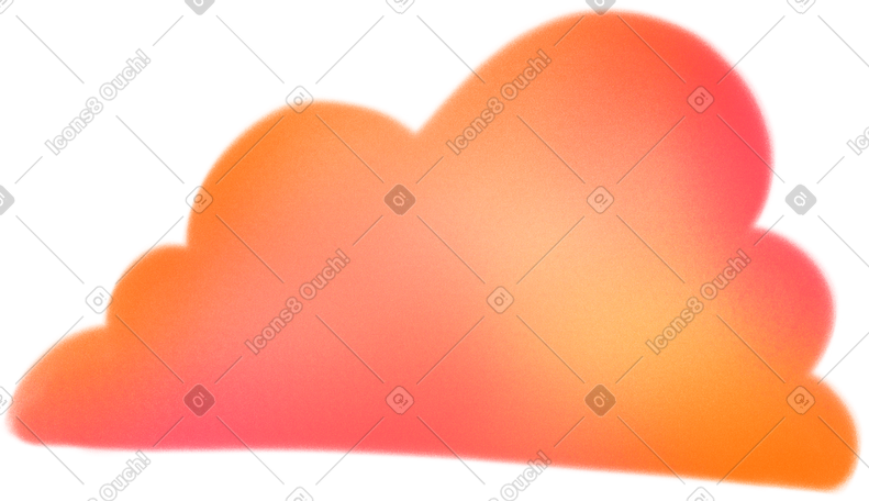 big orange cloud PNG, SVG