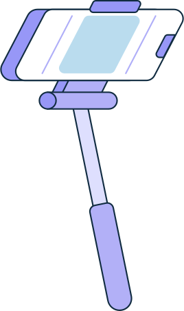 camera on a selfie stick Illustration in PNG, SVG