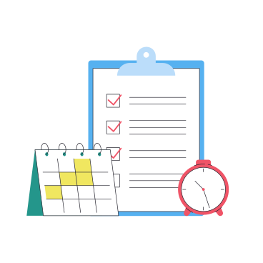 Calendar, checklist and clock for time management PNG, SVG
