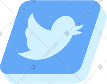 Twitter blue button PNG, SVG