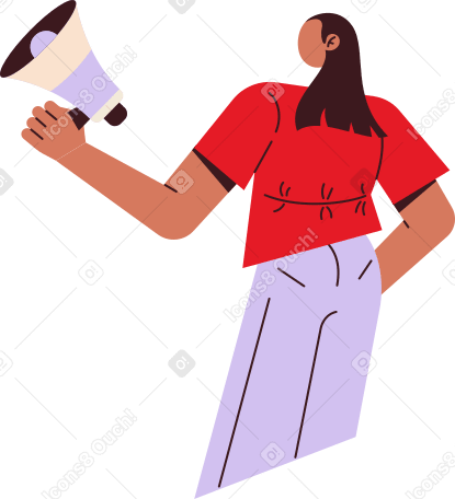woman with a megaphone in her hand PNG, SVG