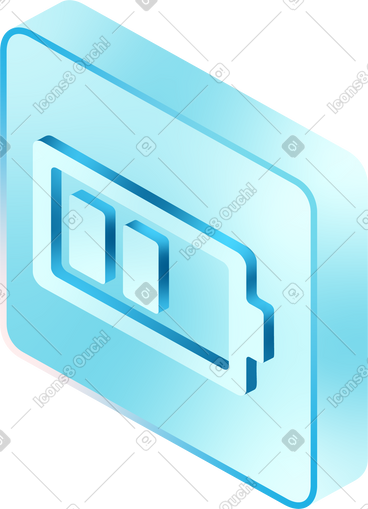 Isometric battery icon PNG, SVG