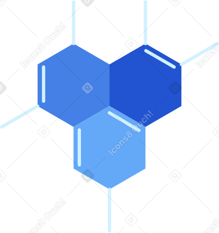 benzene molecule Illustration in PNG, SVG
