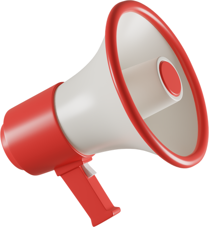 red and white megaphone Illustration in PNG, SVG
