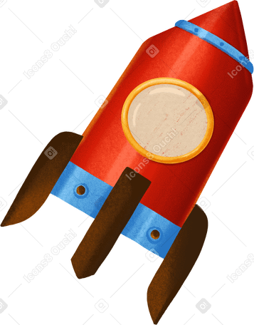 red rocket PNG, SVG