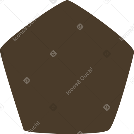 brown pentagon PNG, SVG