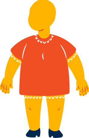 chubby girl standing Illustration in PNG, SVG
