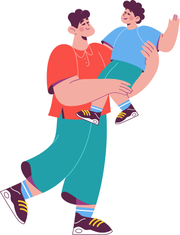Hombre sosteniendo a un niño en sus brazos PNG, SVG